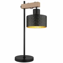 Lampes En Bois-Luminaires Globo Lighting Lampe de table Globo RIELLY Couleur bois, Noir, 1 lumière