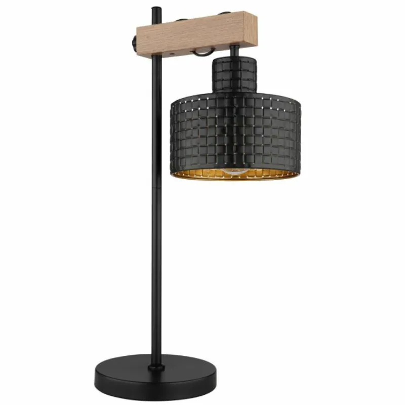 Lampes En Bois-Luminaires Globo Lighting Lampe de table Globo RIELLY Couleur bois, Noir, 1 lumière