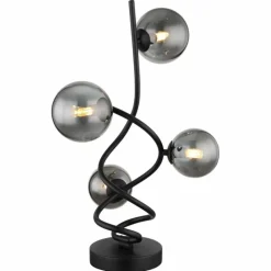 Suspension Verre Fumé-Luminaires Globo Lighting Lampe de table Globo RIHA LED Noir, 4 lumières