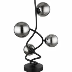 Suspension Verre Fumé-Luminaires Globo Lighting Lampe de table Globo RIHA LED Noir, 4 lumières