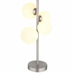 Luminaires Globo Lighting Lampe de table Globo RIHA LED Nickel mat, 4 lumières