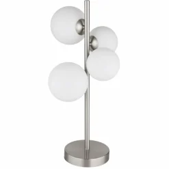 Luminaires Globo Lighting Lampe de table Globo RIHA LED Nickel mat, 4 lumières