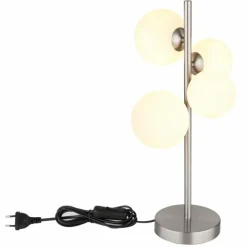 Luminaires Globo Lighting Lampe de table Globo RIHA LED Nickel mat, 4 lumières