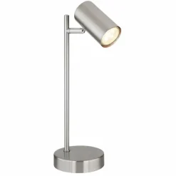 Luminaires Globo Lighting Lampe de table Globo ROBBY Nickel mat, 1 lumière* Lampes À Poser