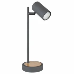 Lampes En Bois-Luminaires Globo Lighting Lampe de table Globo ROBBY Bois foncé, Noir, 1 lumière