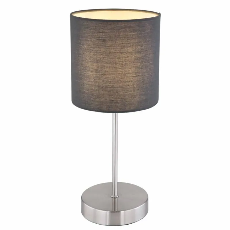 Lampes En Tissu-Luminaires Globo Lighting Lampe de table Globo SANNA Nickel mat, 1 lumière