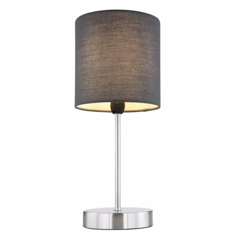 Lampes En Tissu-Luminaires Globo Lighting Lampe de table Globo SANNA Nickel mat, 1 lumière