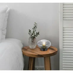 Suspension Verre Fumé-Luminaires Globo Lighting Lampe de table Globo SHAUN Noir, 1 lumière