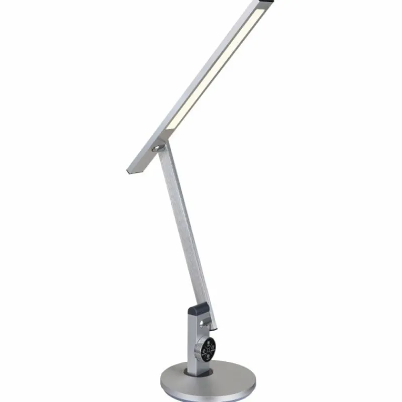 Luminaires Globo Lighting Lampe de table Globo SOLANA LED Aluminium brossé, Blanc, 1 lumière* Éclairage Led
