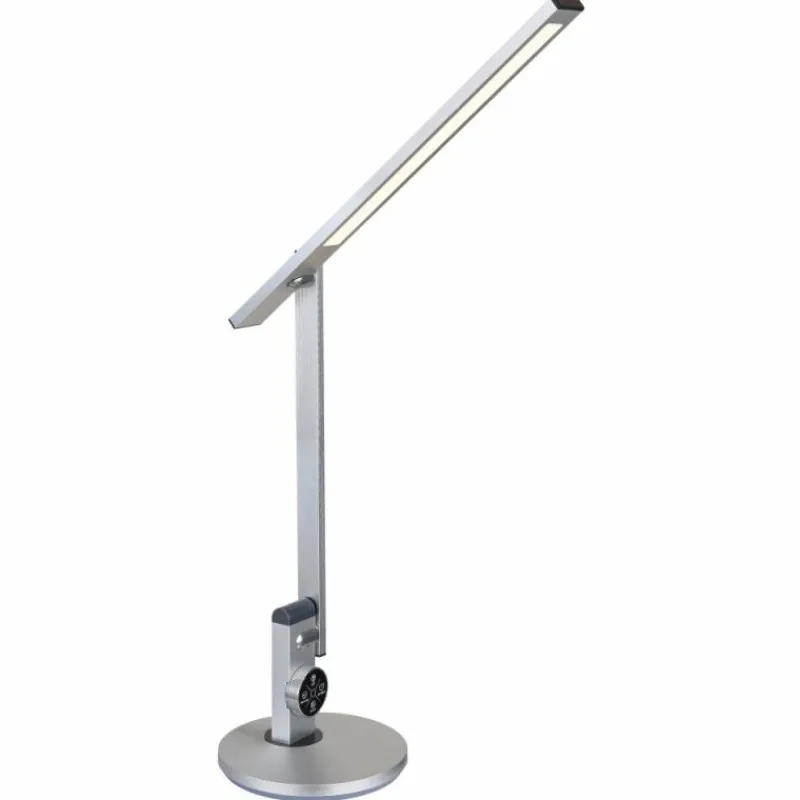 Luminaires Globo Lighting Lampe de table Globo SOLANA LED Aluminium brossé, Blanc, 1 lumière* Éclairage Led