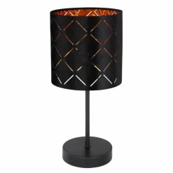 Lampes En Tissu-Luminaires Globo Lighting Lampe de table Globo SUNNA Noir, 1 lumière