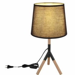 Lampes En Tissu-Luminaires Globo Lighting Lampe de table Globo TL Écru, Noir, 1 lumière