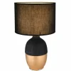 Lampes En Tissu-Luminaires Globo Lighting Lampe de table Globo VALENTINO Or, Noir, 1 lumière