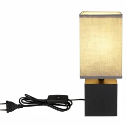 Lampes En Tissu-Luminaires Globo Lighting Lampe de table Globo VALENTINO Noir, 1 lumière