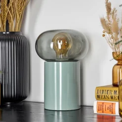 Luminaires Scandinaves-hofstein Lampe de table Godrie Bleu, 1 lumière