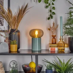 Luminaires Scandinaves-hofstein Lampe de table Godrie Bleu, 1 lumière