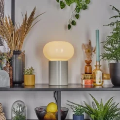 hofstein Lampe de table Godrie Crème, 1 lumière