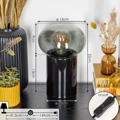 hofstein Lampe de table Godrie Noir, 1 lumière