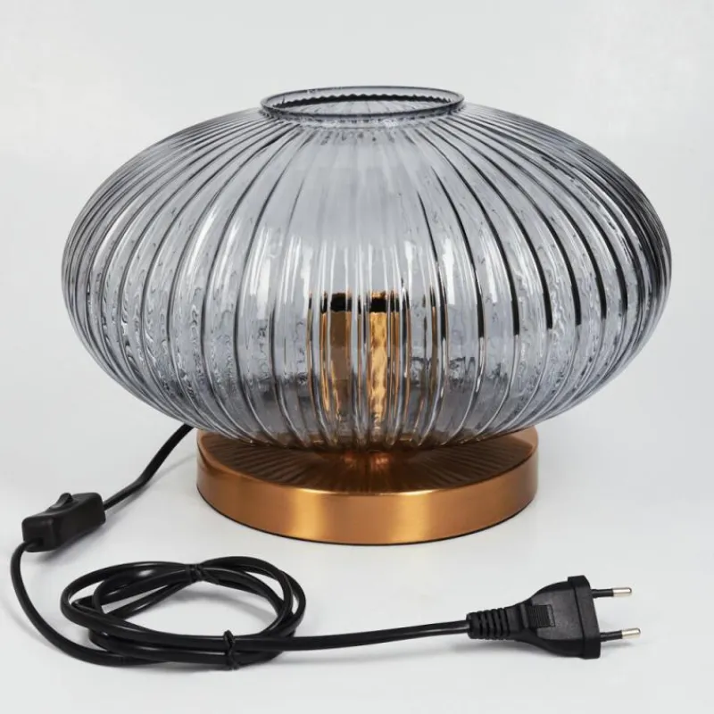 Suspension Verre Fumé-hofstein Lampe de table Goldenville Laiton, 1 lumière