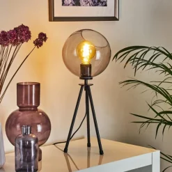 Suspension Verre Fumé-hofstein Lampe de table Gondar Noir, 1 lumière