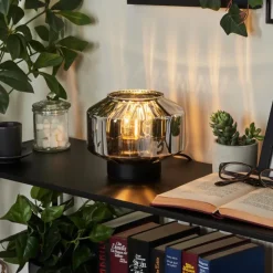 Suspension Verre Fumé-hofstein Lampe de table Gondim Noir, 1 lumière