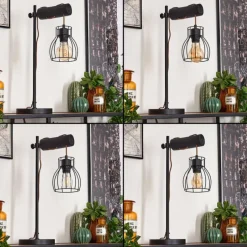 Lampes Industrielles-hofstein Lampe de table Gondo Brun, Noir, 1 lumière