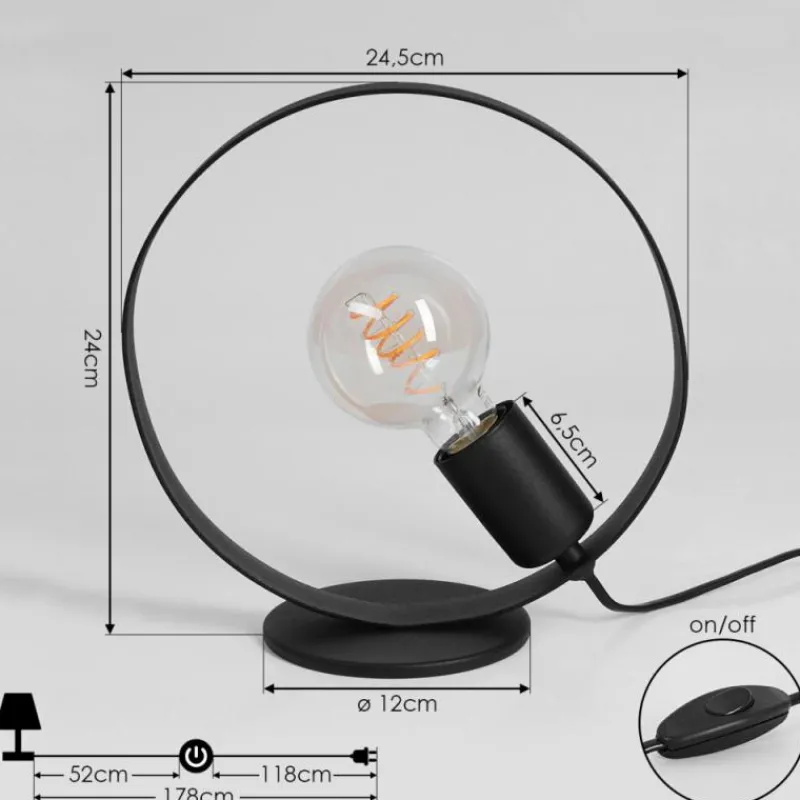 Lampes Industrielles-hofstein Lampe de table Gourguel Noir, 1 lumière