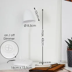 hofstein Lampe de table Grenoble LED Blanc, 1 lumière