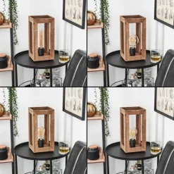 Luminaires Scandinaves-hofstein Lampe de table Guarda Écru, Noir, 1 lumière