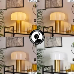 hofstein Lampe de table Guicia Or, Laiton, 1 lumière