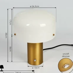 hofstein Lampe de table Guicia Or, Laiton, 1 lumière