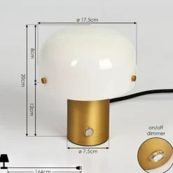 hofstein Lampe de table Guicia Or, Laiton, 1 lumière