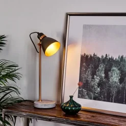 Luminaires Scandinaves-hofstein Lampe de table Guinzo Gris, Cuivre, 1 lumière
