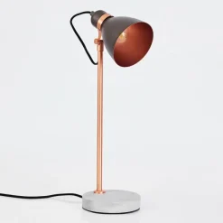 Luminaires Scandinaves-hofstein Lampe de table Guinzo Gris, Cuivre, 1 lumière