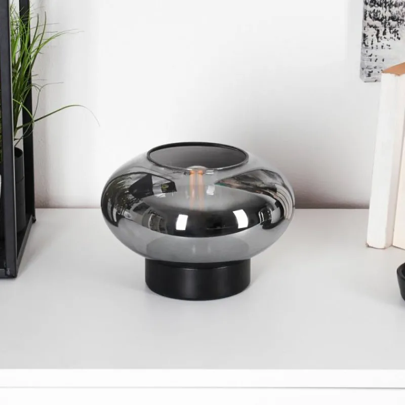 Suspension Verre Fumé-hofstein Lampe de table Haikala Noir, 1 lumière