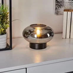 Suspension Verre Fumé-hofstein Lampe de table Haikala Noir, 1 lumière