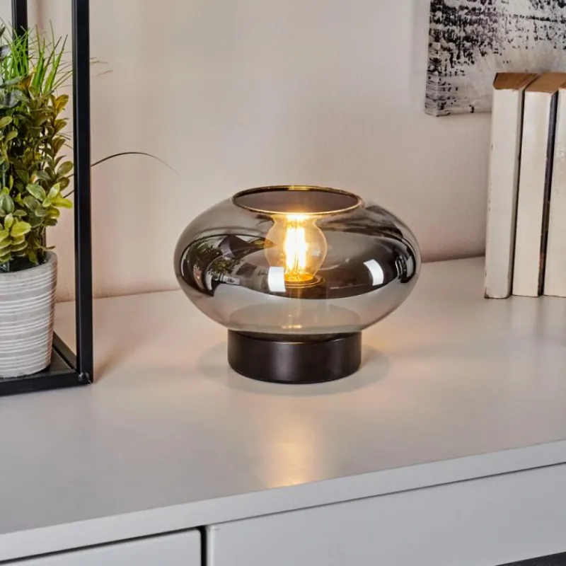 Suspension Verre Fumé-hofstein Lampe de table Haikala Noir, 1 lumière