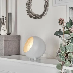 hofstein Lampe de table Hajo Argenté, Blanc, 1 lumière* Lampes À Poser