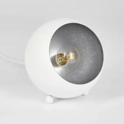hofstein Lampe de table Hajo Argenté, Blanc, 1 lumière* Lampes À Poser