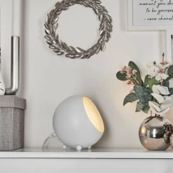 hofstein Lampe de table Hajo Argenté, Blanc, 1 lumière* Lampes À Poser