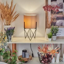 Style Boho-Chic-hofstein Lampe de table Hallata Noir, 1 lumière