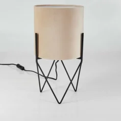 Style Boho-Chic-hofstein Lampe de table Hallata Noir, 1 lumière