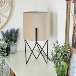 Style Boho-Chic-hofstein Lampe de table Hallata Noir, 1 lumière