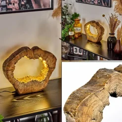 Luminaires Scandinaves-hofstein Lampe de table Hasteboda LED Brun, Couleur bois, 1 lumière