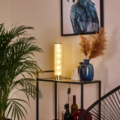 hofstein Lampe de table Hatara LED Chrome, 1 lumière, Télécommandes, Changeur de couleurs