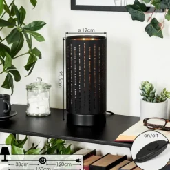 Lampes En Tissu-hofstein Lampe de table Hobart Noir, 1 lumière