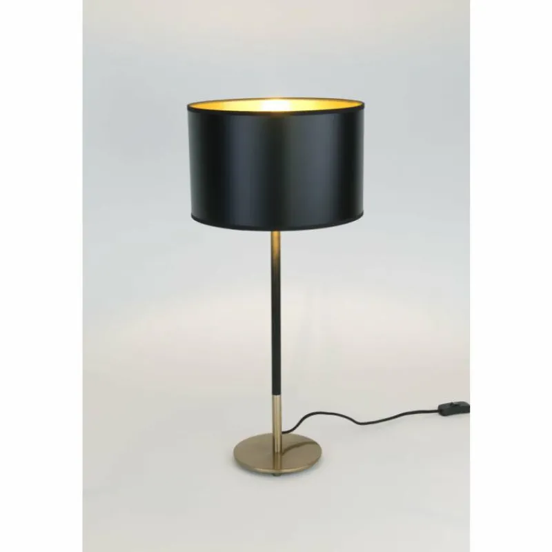 Lampes Dorées-Luminaires Holländer Lampe de table Holländer ENZIO Or, Noir, 1 lumière