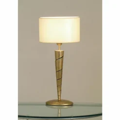 Lampes En Tissu-Luminaires Holländer Lampe de table Holländer INNOVAZIONE Or, Blanc, 1 lumière