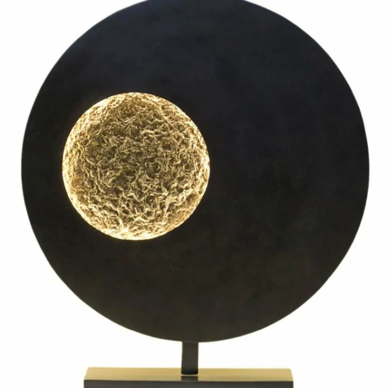 Lampes Dorées-Luminaires Holländer Lampe de table Holländer LUNA LED Brun, Or, Noir, 1 lumière