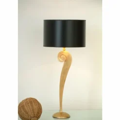 Lampes En Tissu-Luminaires Holländer Lampe de table Holländer LINO Or, 1 lumière